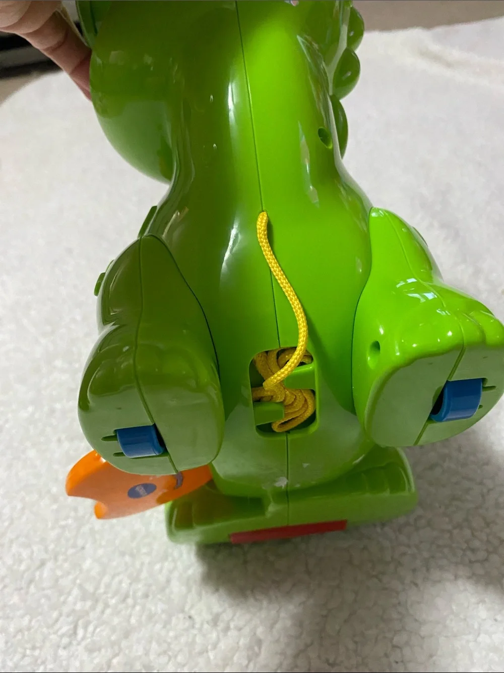 Interactive Green Dino Learning Toy with Lights and Buttons
